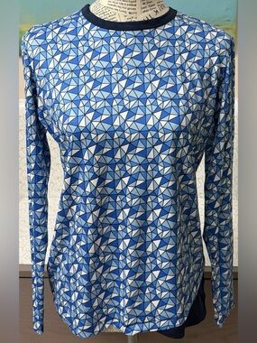 Women's Court Haley Sun Screen Golf Top Long Sleeves Stain Glass Print Medium